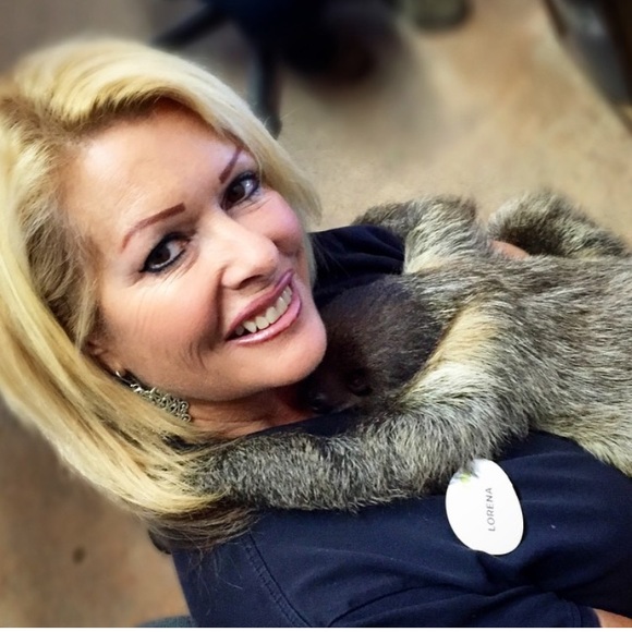 Handpainted sloth earrings 1.5” sterling wires. Adorable OOAK - Picture 2 of 2